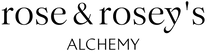 Logo of Rose & Rosey's Alchemy with black text